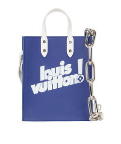 X Virgil Abloh Everyday Sac Plat XS, Leather, Blue/White, NFC, S/B, 3*